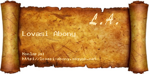 Lovasi Abony névjegykártya